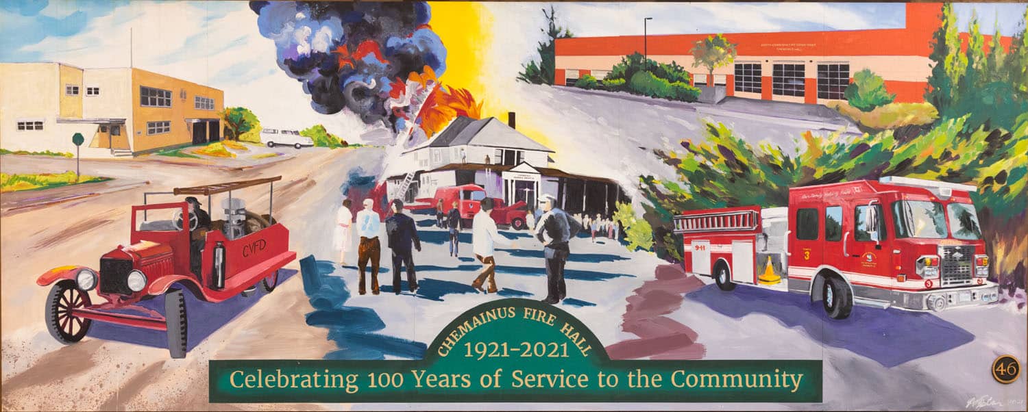 Mural celebrating fire hall's centenary