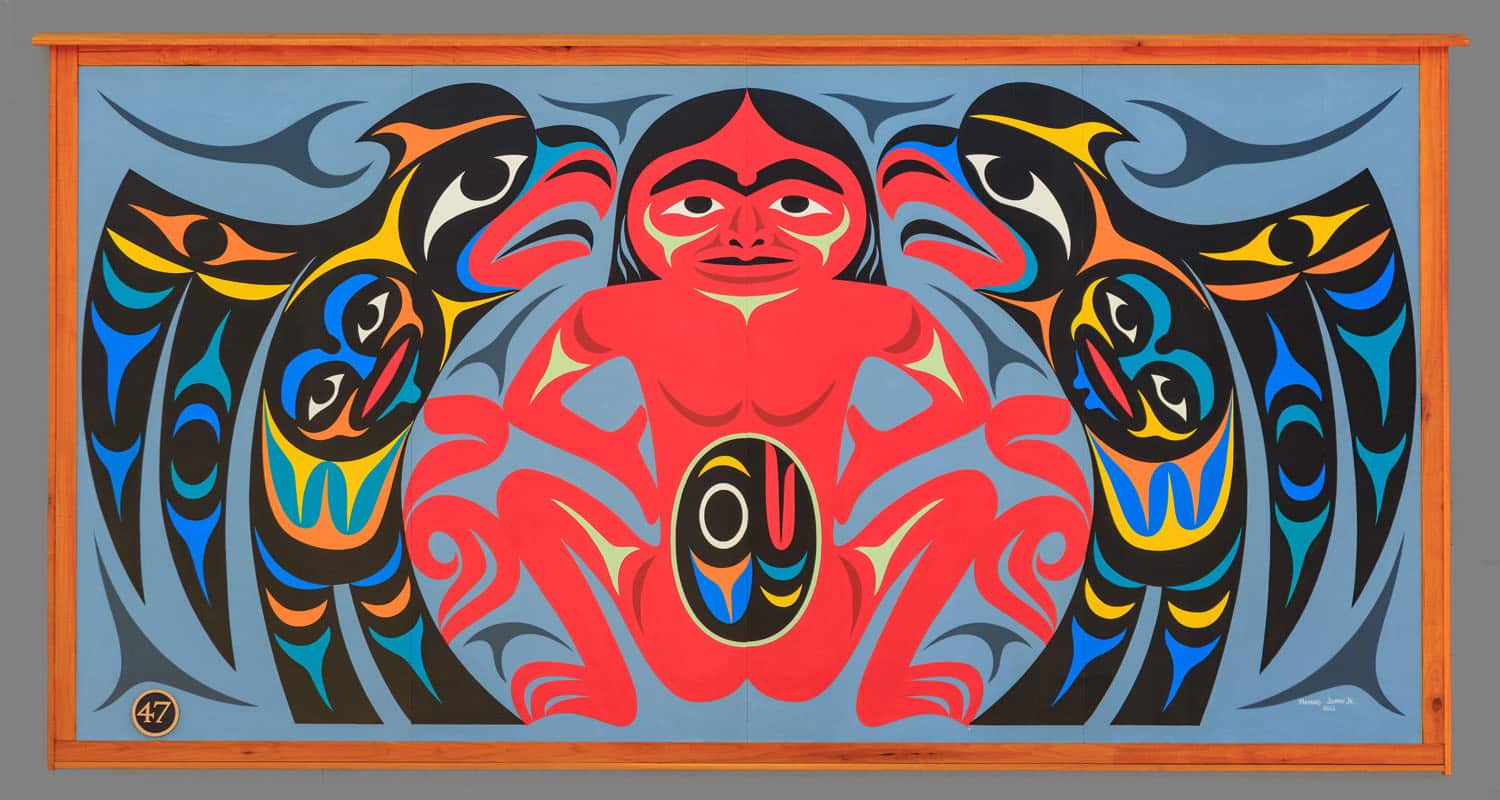 Colorful abstract artwork with symbolism.