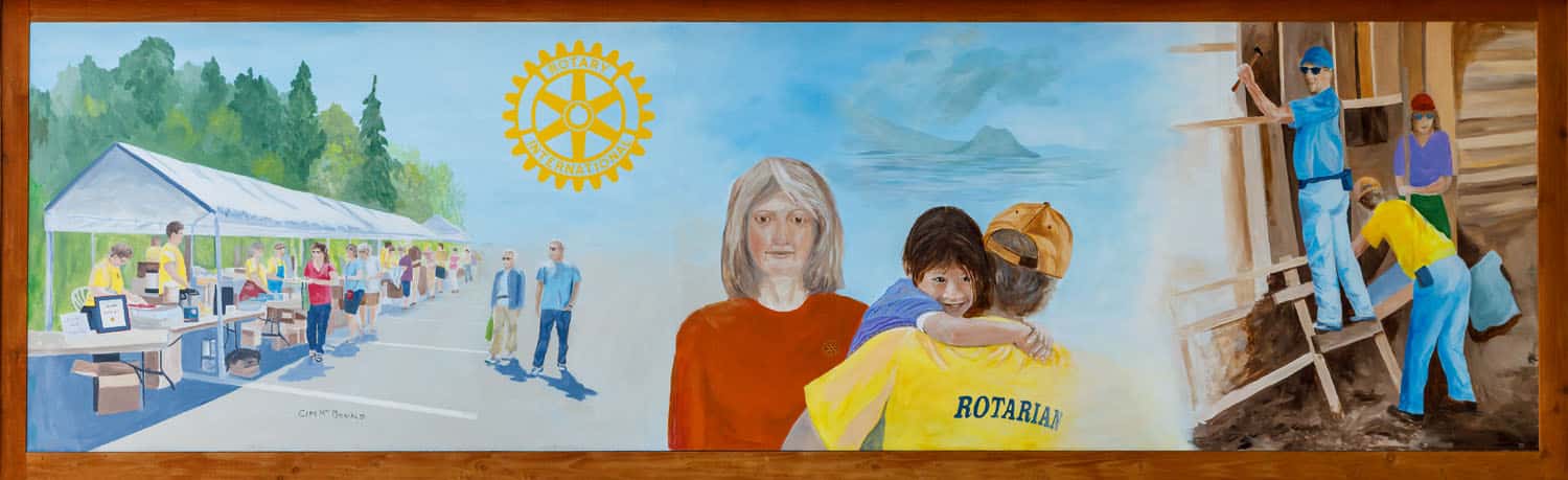 Community service and teamwork depicted artistically.