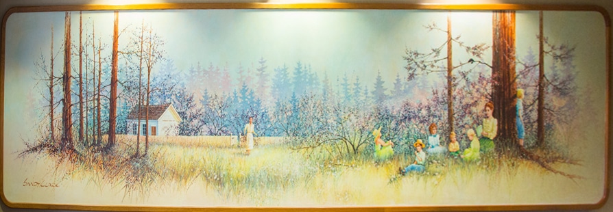 Children playing in a serene meadow.